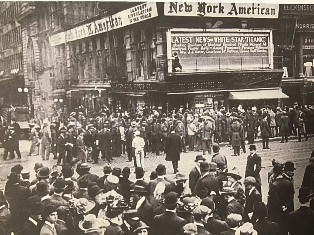 Newsboys selling newspapers in New York City's Newspaper Row