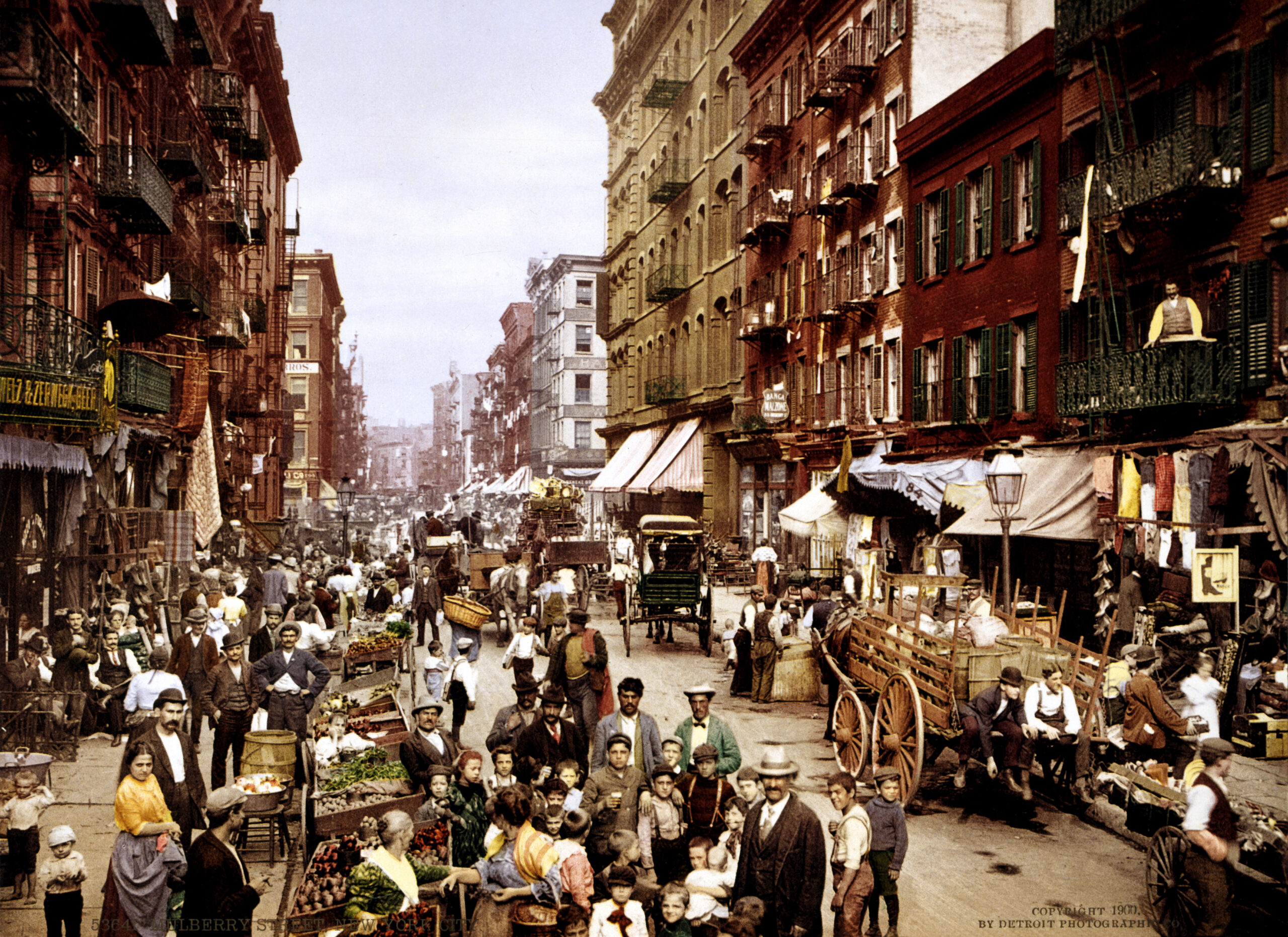 Historic illustration of the Five Points neighborhood, one of New York City's most notorious nineteenth-century districts
