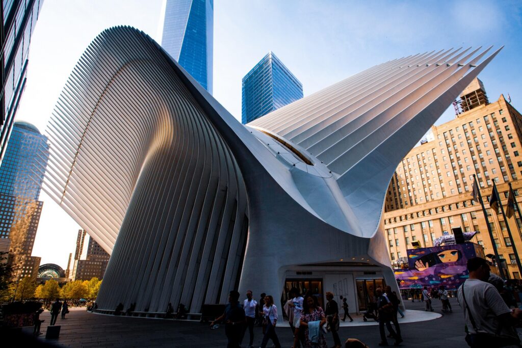 The Oculus transportation hub at the World Trade Center in Lower Manhattan, New York City