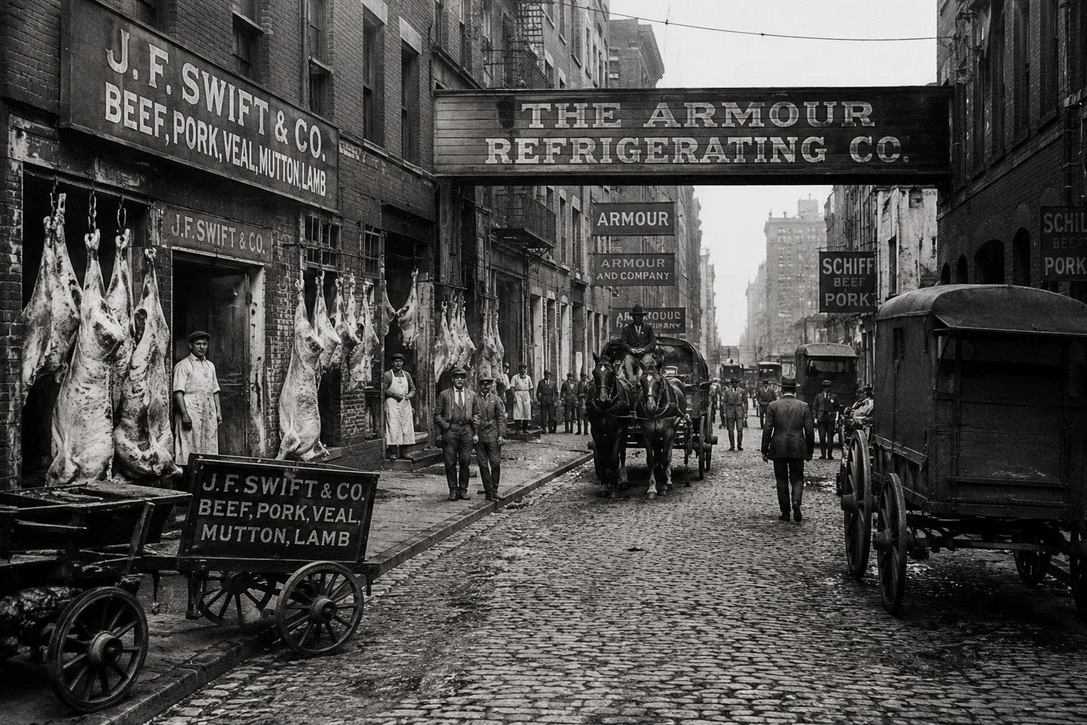 Historic Meatpacking District in Manhattan during its industrial warehouse and market era