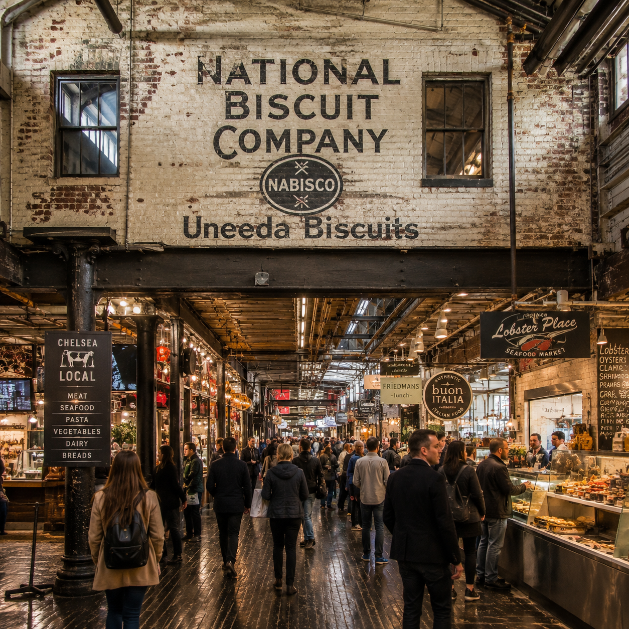 Chelsea Market inside the former National Biscuit Company factory where Oreo cookies were created