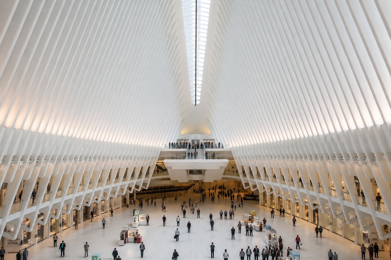 Interior view of the Oculus transportation hub at the World Trade Center in New York City