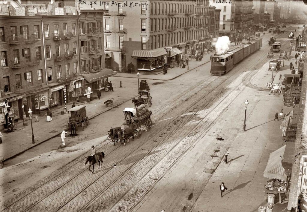 Historic view of the Meatpacking District during New York City's industrial era