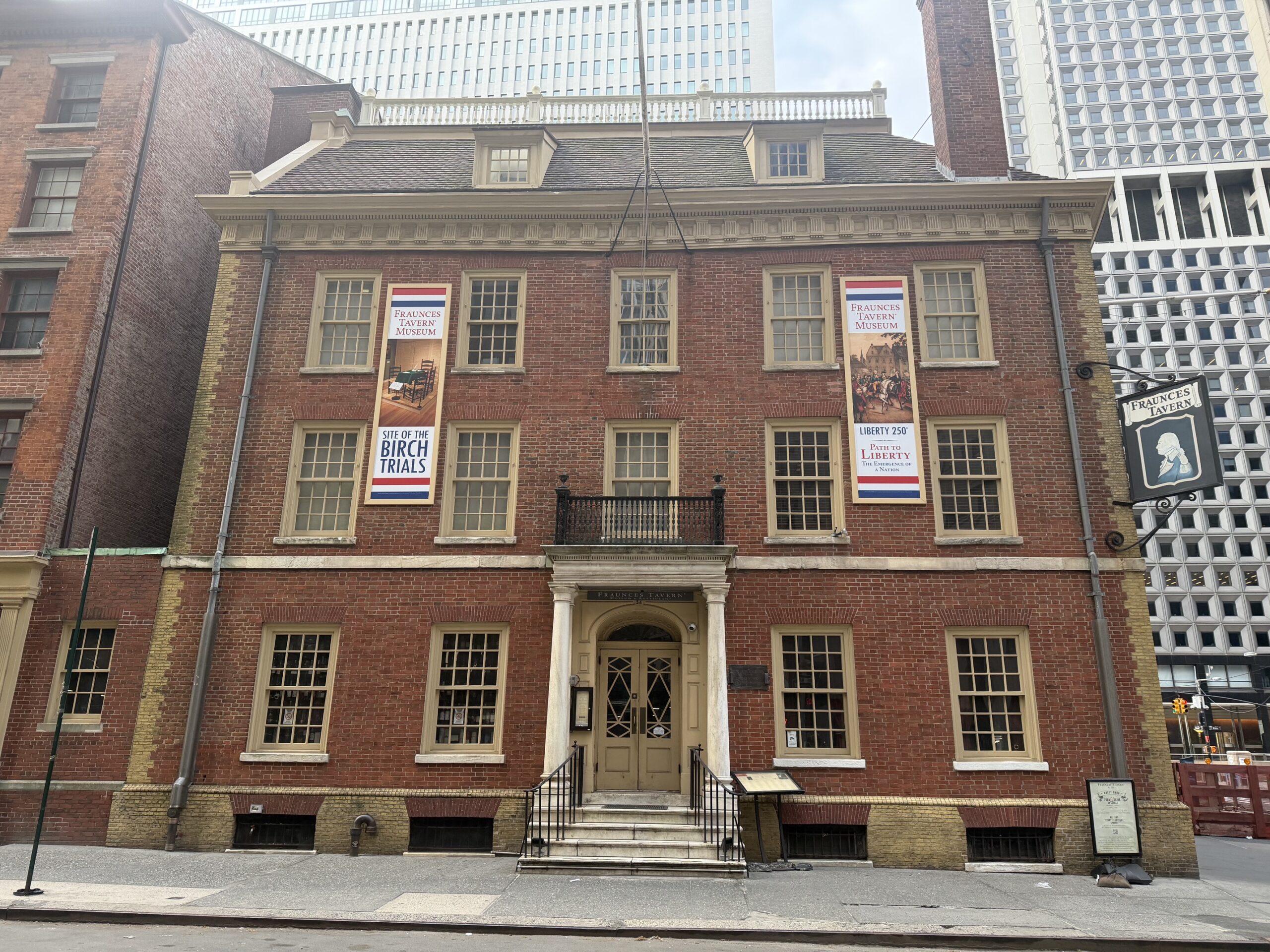 Historic Fraunces Tavern in Lower Manhattan where George Washington bid farewell to his officers