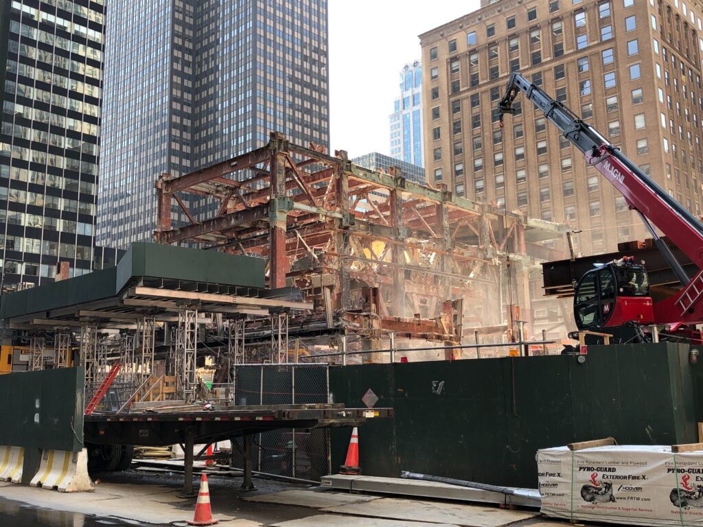 270 Park Avenue in Manhattan during its demolition in April 2021