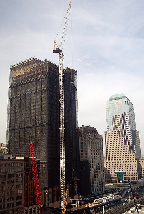Deutsche Bank Building at 130 Liberty Street during deconstruction in March 2007
